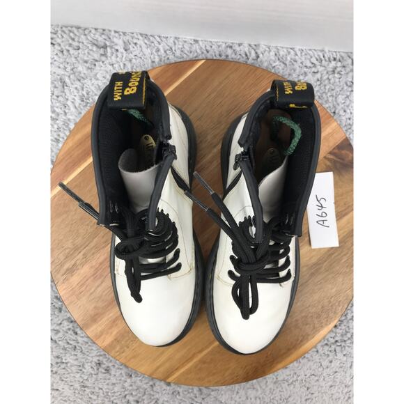 Dr. Martens 1460 J White Lace Up Casual Lifestyle Daily Y2K Combat Boots Kids 2 - Picture 5 of 13